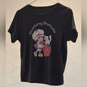 Strawberry Shortcake Dark Gray Crop Short Sleeve T-Shirt